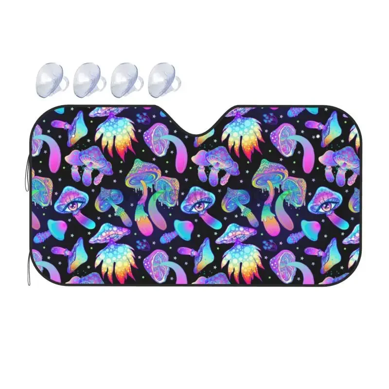 

Windshield Sun Shade Hippie Boho Magic Mushrooms Car Sun Visor Sunshade Blocks UV Rays Heat Protection Foldable Sun Shield Cover