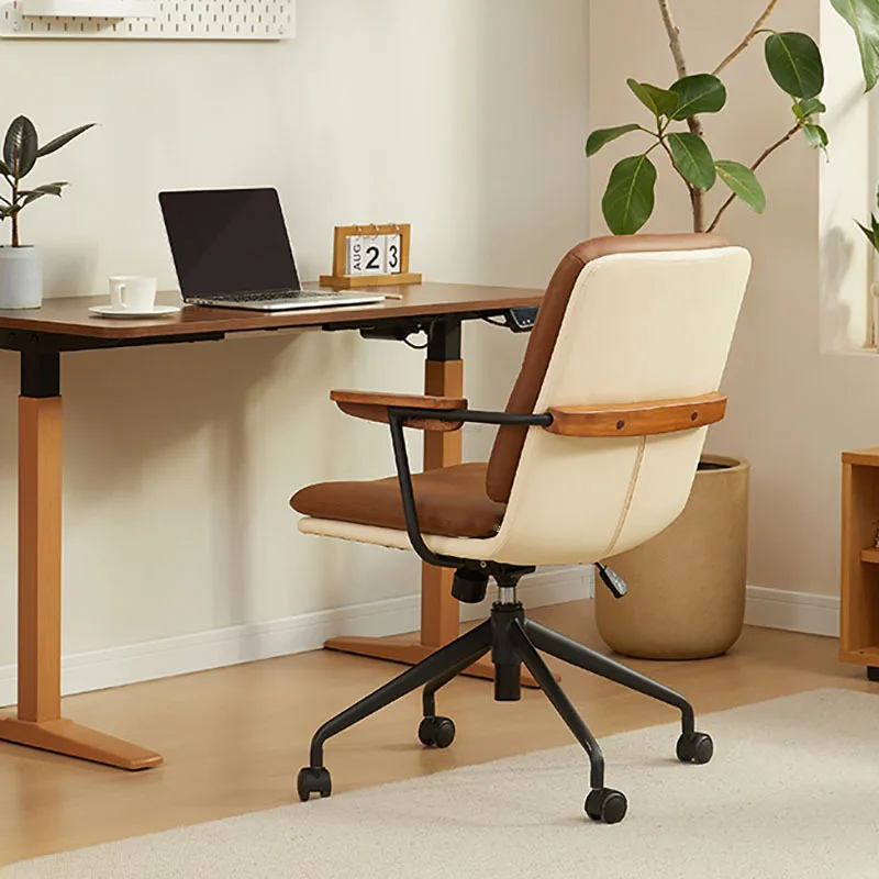 Home Backrest Computer Chair Retro Leisure Office Chairs Modern Office Furniture Bedroom Gaming Chair Lifting Swivel Desk Chair