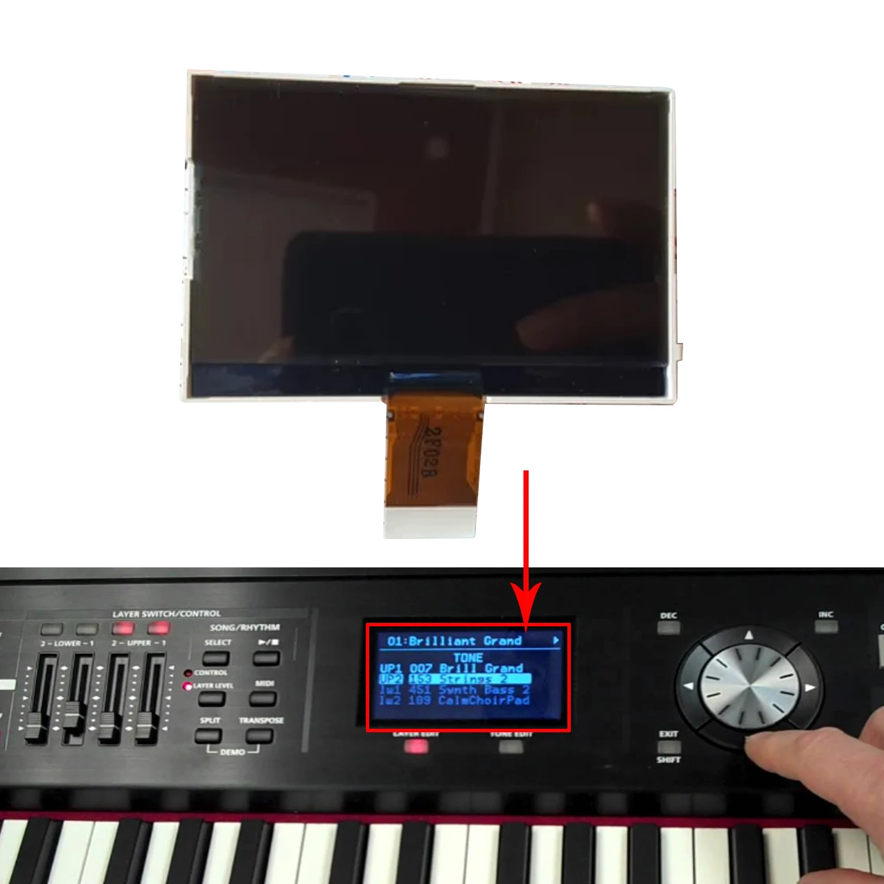 Original New Replacement  LCD Display For Roland RD700NX