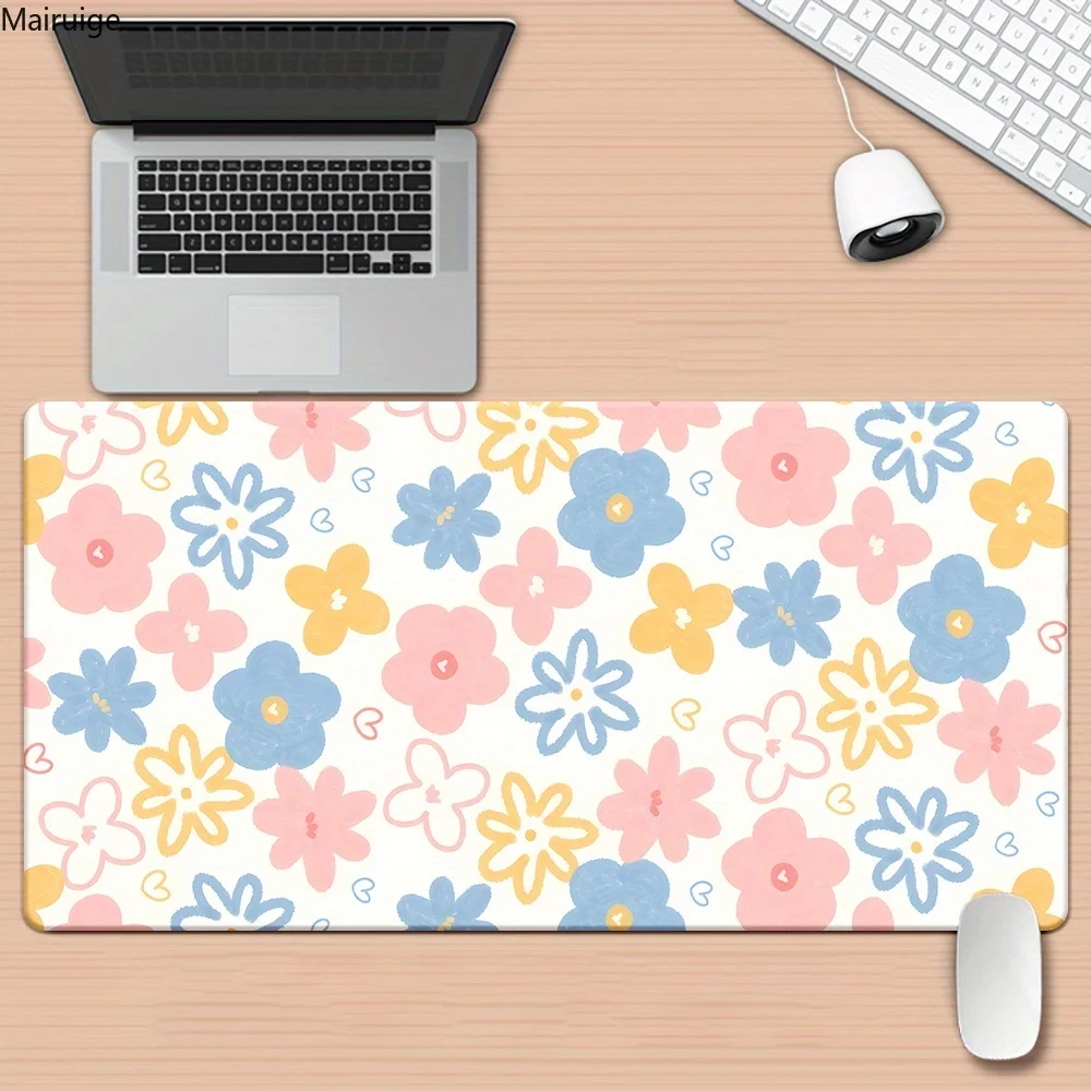 

Large Vibrant Pink Floral Mouse Pad Large Computer Office Table Mat Rubber Anti-slip Gaming Keyboard Mousepad Long Desk Pad