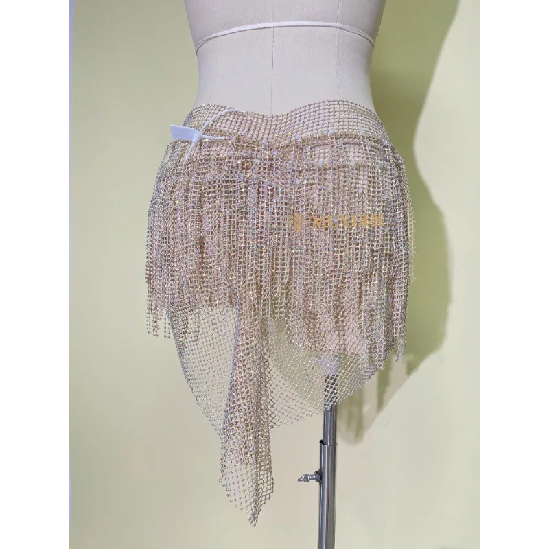 맞춤형 밸리 댄스 벨트 네트워크 다이아몬드 삼각형 엉덩이 스카프 술 허리 체인 랩 엉덩이 스카프 시미 유물 스타 시리즈