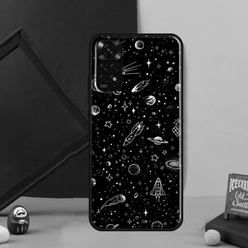 Outer Space Planet Stars Moon Case For Xiaomi Redmi Note 12 11 7 8 9 10 Pro 8T 9S 10S 11S Redmi 9 10 9A 9C 12C 10A 10C Cover