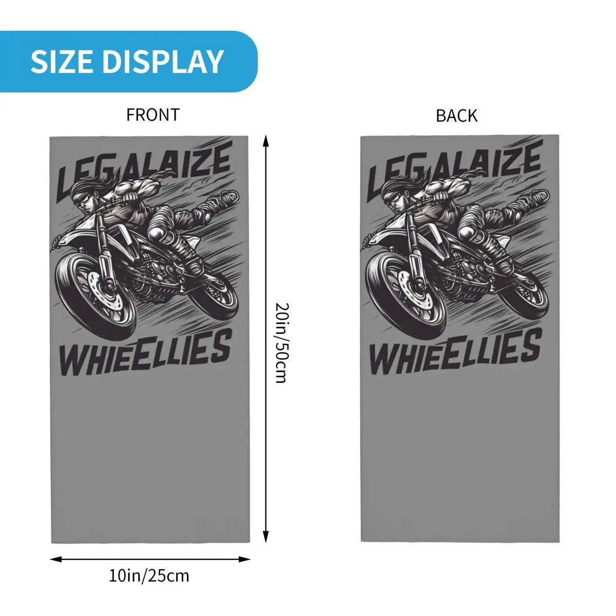 Legalize Wheelies Motolife Bandana Neck Gaiter Motocross Wrap Scarf Multi-use Balaclava Cycling Unisex Adult All Season