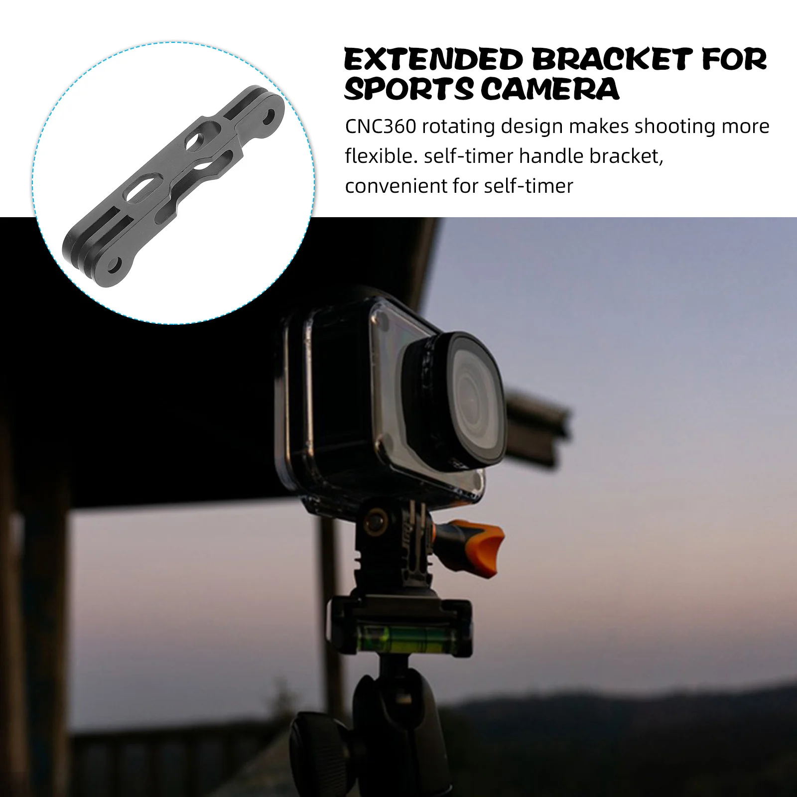 1 قطعة سبائك الألومنيوم تمديد الذراع 85 مللي متر قابل للتعديل منصب الكاميرا لكاميرا الحركة Selfie عصا تحت الماء اطلاق النار ترايبود