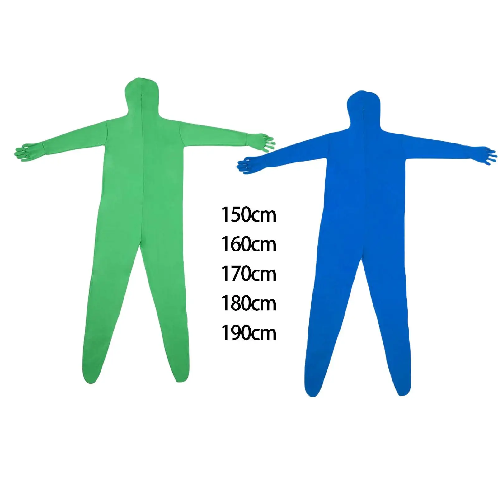 Green Screen Bodysuit Body Suit Stretch Adult Costume Full Body Greenman Suit for Photography Photo Film Men and Women Adult