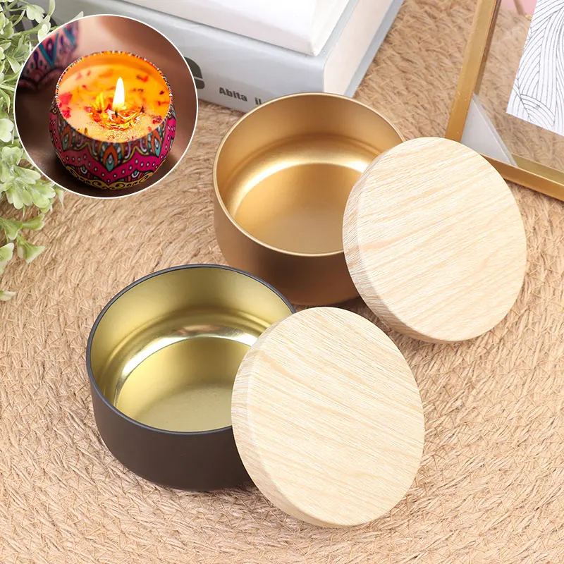 24 Styles Candle Jars With Lid Round Candle Container Tins Tinplate Can DIY Salves Skin Care Samples Storage Travel Empty Box