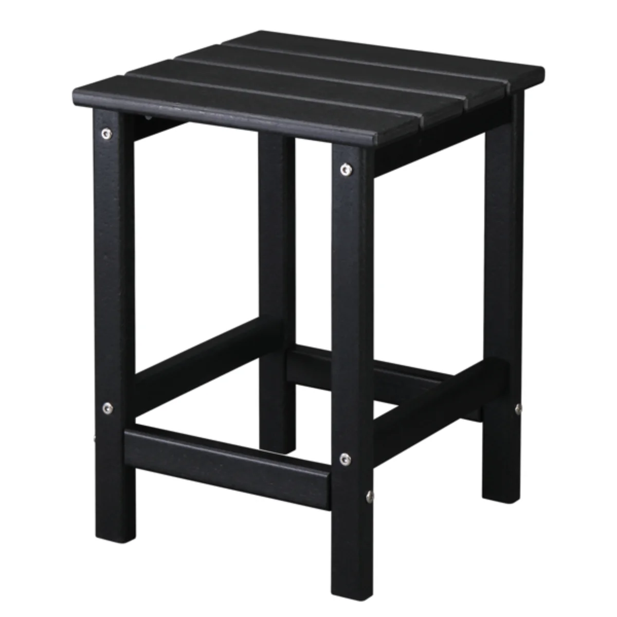 

N001 38cm Black HDPE Side Table | Single Tier, Portable - Living Room/Balcony/Outdoor