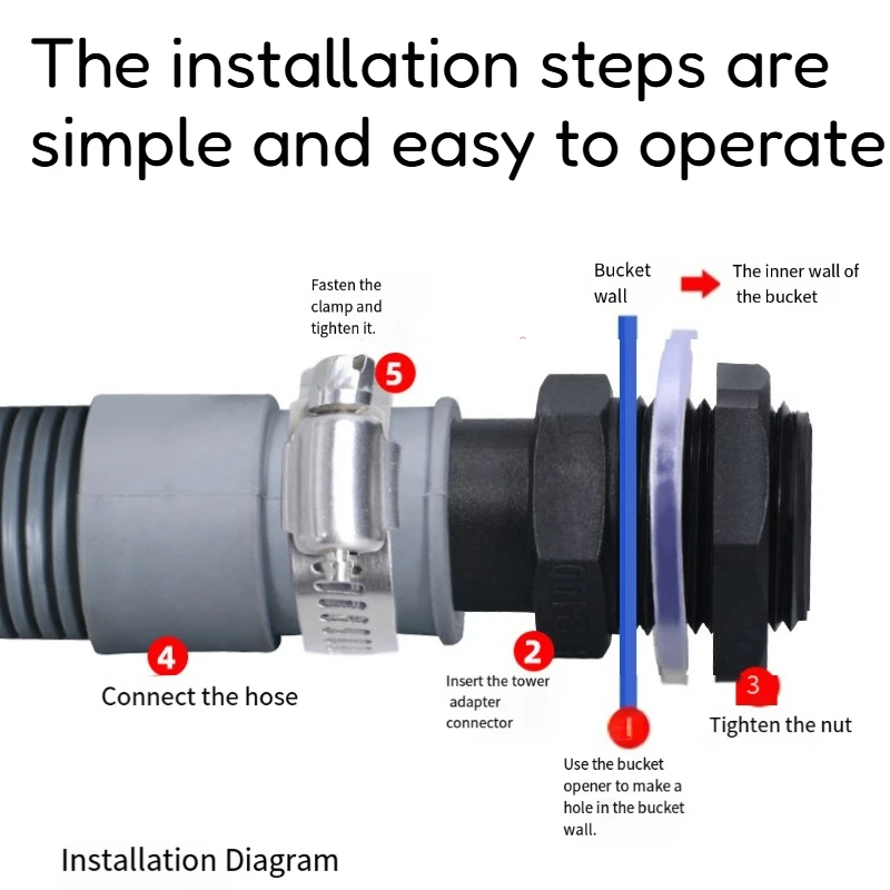 25mm Plastic Pagoda Joint Rainwater Bucket Series Hose Joint Plastic Water Bucket Waterproof Sealing High-temperature Resistant