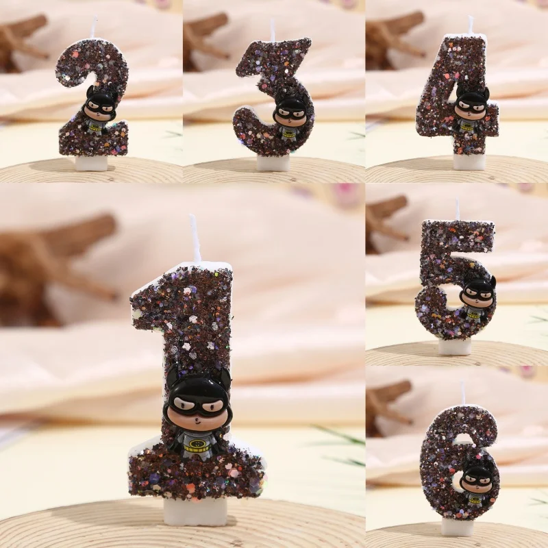 Супергерой Человек-Паук, оригинальная забавная фигурка, свечи на день рождения, 0-9 свечей, топперы для кексов, украшение для торта для детей, вечерние сувениры