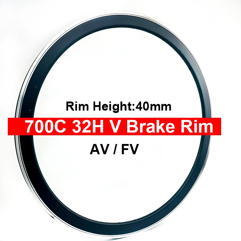 1PC/2PCS 700C 40MM Road Bike Rim 3-Layer Thicken 32 Hole Aluminum Alloy CNC Rim V/Disc BrakeAV/FV Cycling Parts Customized