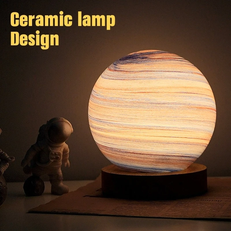 Nordic ใหม่การออกแบบกระจก Starry Sky Moon Night Light ห้องนอน Companion Sleep บรรยากาศโรแมนติก Planet Light