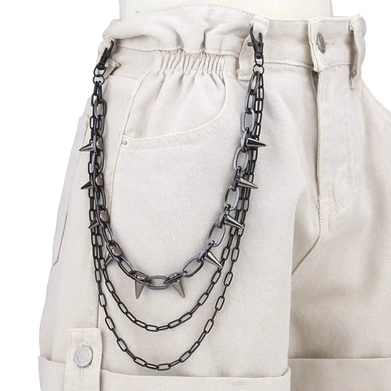 Hip Hop Waist Chain Unisex Punk Rock Metal Trouser Chain Wallet Keychain Jeans Pants Chain Men Women Hip-hop Jewelry FashionGift view 3