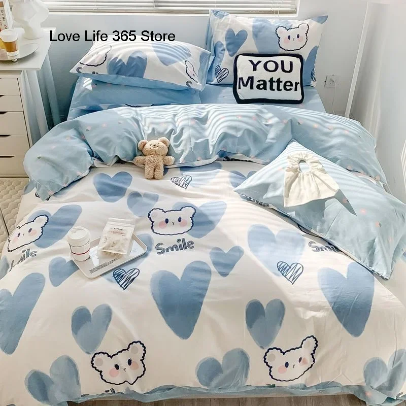 Blue Plaid Nordic Duvet Cover 220x240 Pillowcase Bed Sheet Bedding Sets Full Size Checkerboard Bedclothes 200x230 Quilt