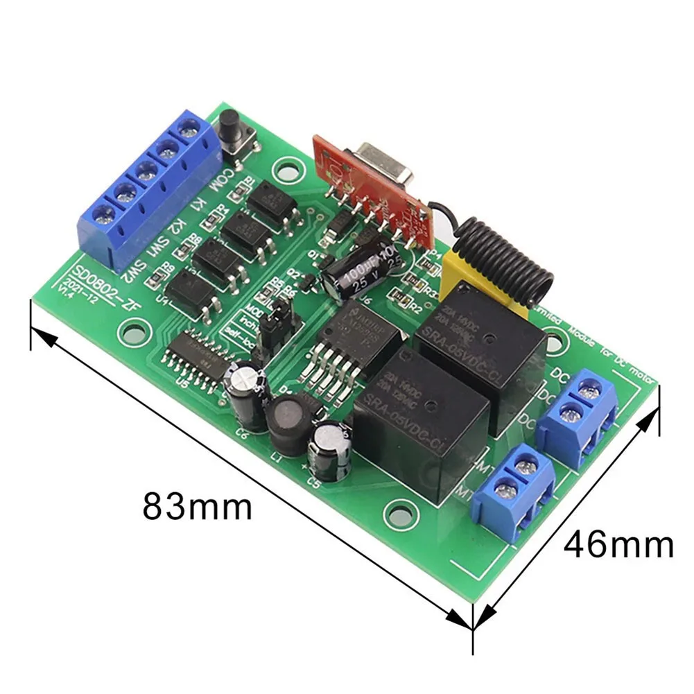 DC Motor Forward Reverse Controller Board 6V 12V 24V 20A With Remote Limit Switch For Automation Lifting Push Rod Control