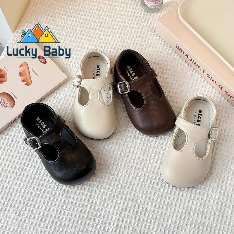 

Spring Children Boys Girls Princess T Strap Microfiber Leather Dancing Buckle Strap Flats Kids Toddler Babies Mary Janes Shoe