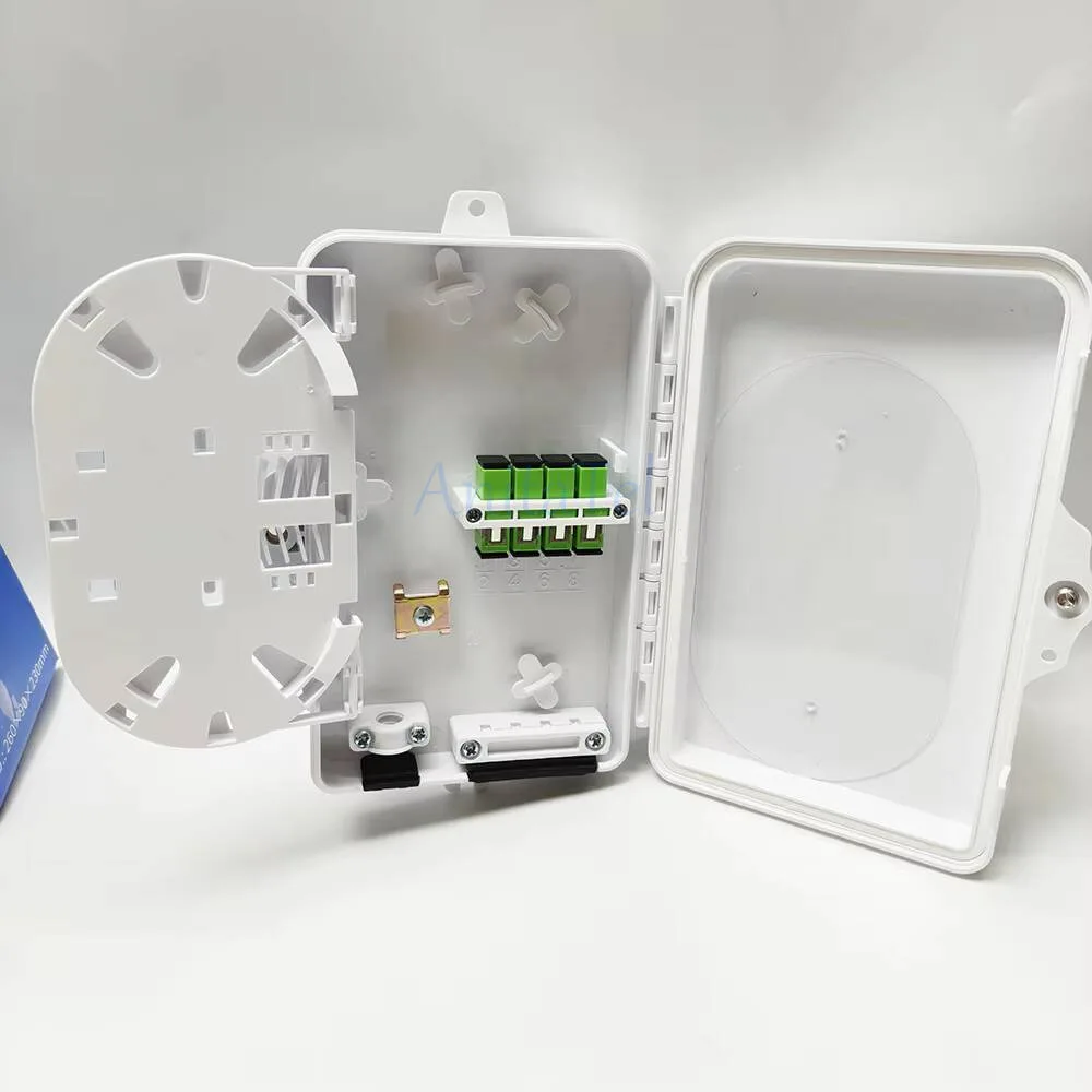 4 منافذ صندوق التوزيع البصري FTTH الأساسية إنهاء 4 منافذ التوزيع البصري FTTX الألياف البصرية الخائن #4