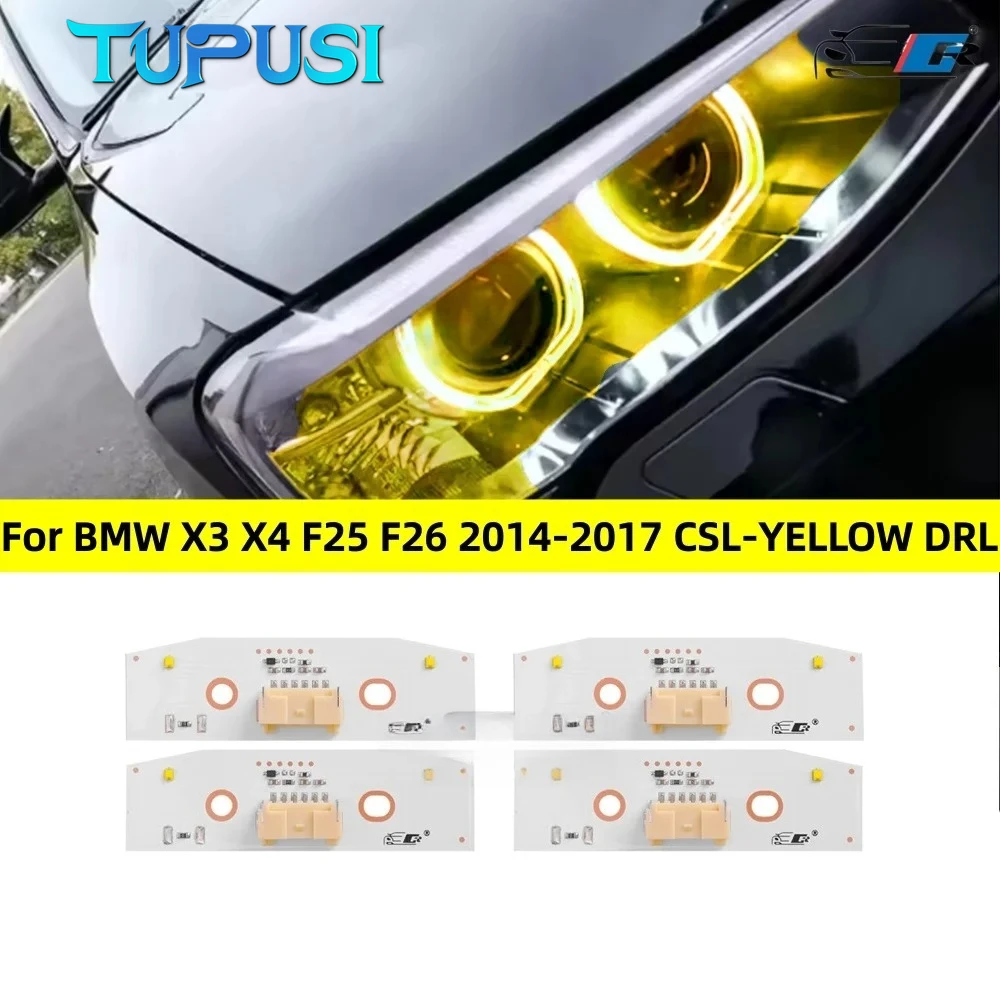 For 2013-2017 BMW X3 F25 F26 X4 2016 Yellow DRL Angel Eye LED Daytime Running Ligh F45 Headlights DRL Board Module 1308310415