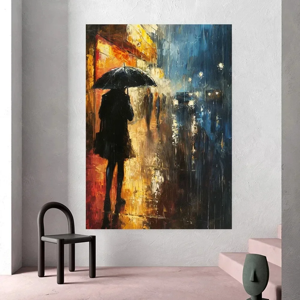 لندن حافلة مصر باريس برج إلفير سيتي سكيب سانتوريني السفر قماش طباعة جدار صورة فنية ديكور غرفة المعيشة الجمالية