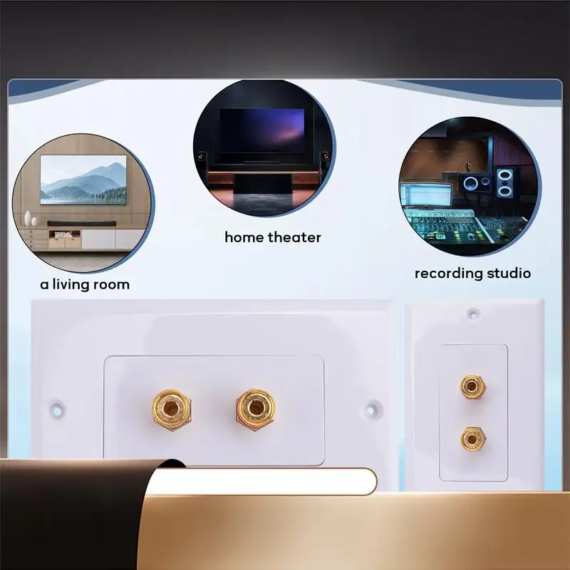 

4 Pack Single Gang 1.0 Speaker Wire Wall Plate (Banana Plug Wall Plate) For 1 Speaker, White-X64A