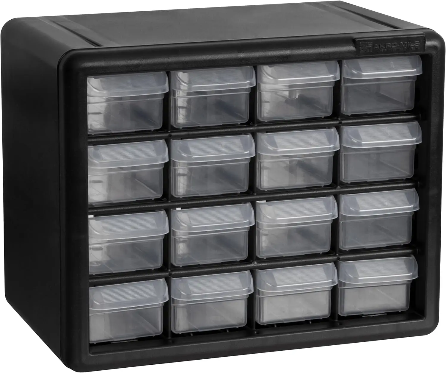 

16-Drawer Plastic Storage Cabinet for Garage, Beads, Makeup, Building Bricks, Teacher Toolbox, 10.5"W x 6.5"D x 8.5"H Black