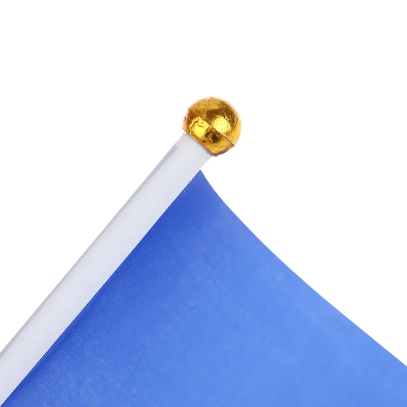 Polyester Hand Held Mini Flag Colorful Triangular Flags With 10 Plastic Flagpoles Hand Waving Flags Outdoor Advertising Flag