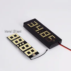DC 12V DIY Car Clock Timer Voltmeter Temperature LED Dot Matrix Clock Rx8025 Automatic Brightness Adjustment Clock