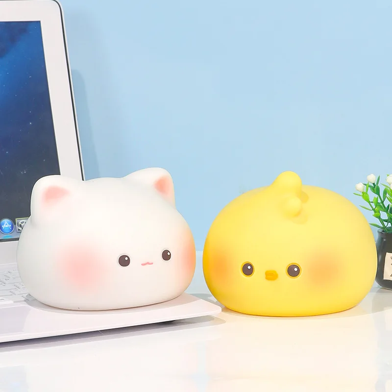 Cute Pet Tuanzi Pat Lantern Pig Rabbit Cat Duck Style Enamel Creative Plug in Street Stall Night Light