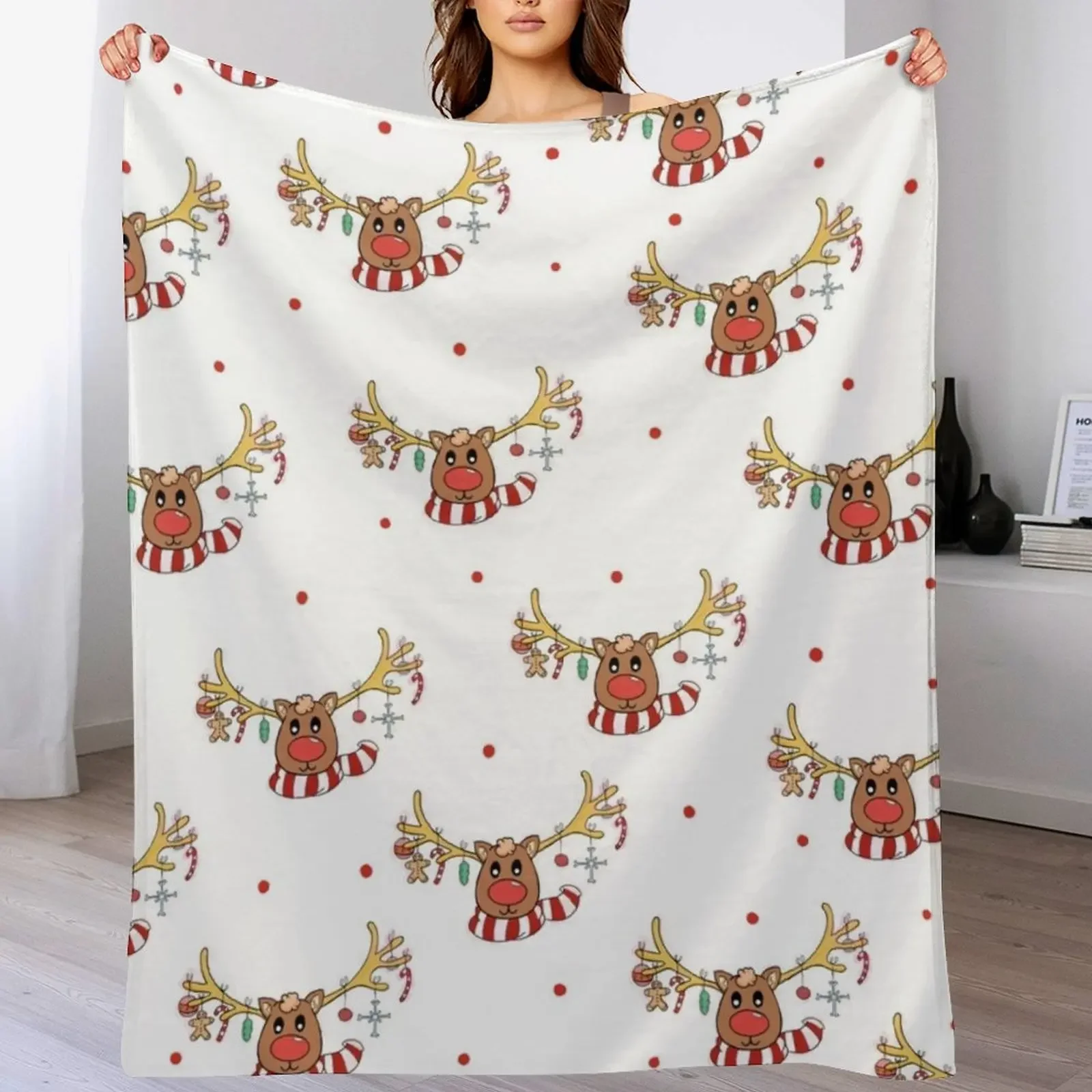 christmas reindeer Throw Blanket Blankets For Bed Soft Beds Thermal Beautifuls Blankets