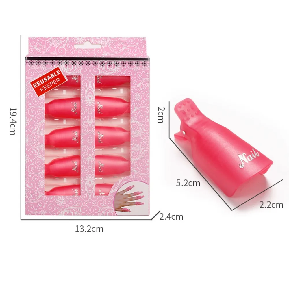 10 szt. Plastikowe nakładki do usuwania lakieru hybrydowego, wielokrotnego użytku, narzędzia do usuwania żelu UV, narzędzia do samodzielnego manicure, akcesoria do paznokci