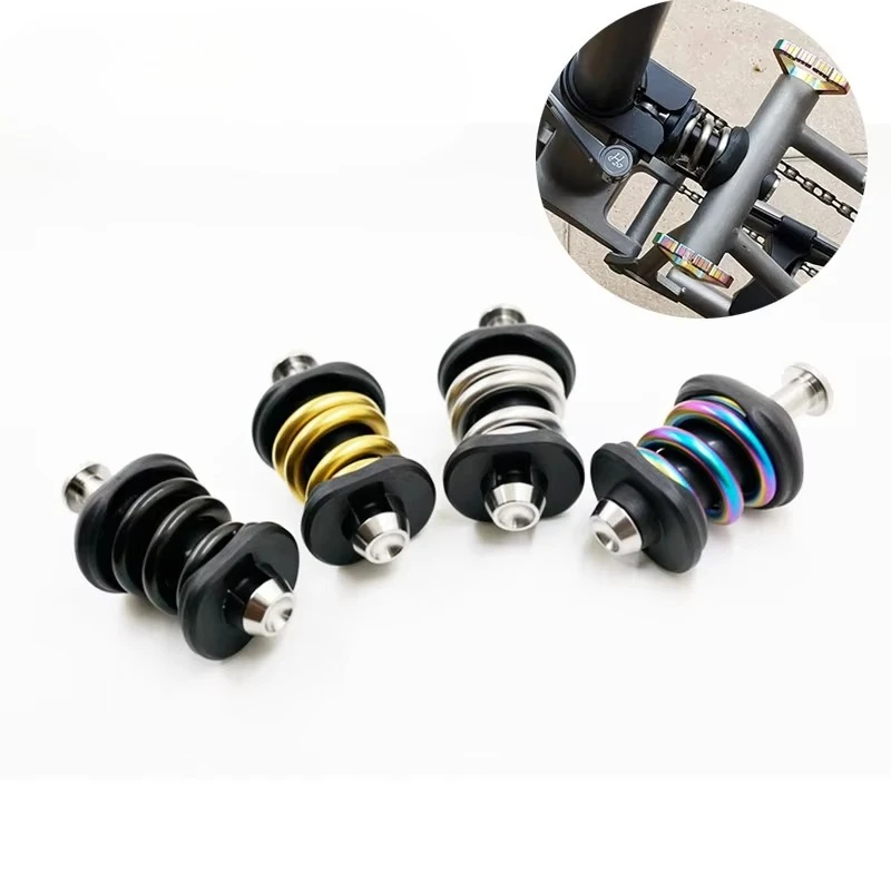Bike Rear Shock Absorber Titanium Spring Comfortable One Size Use for Brompton Pline NEO C5 D10 Folding Bike