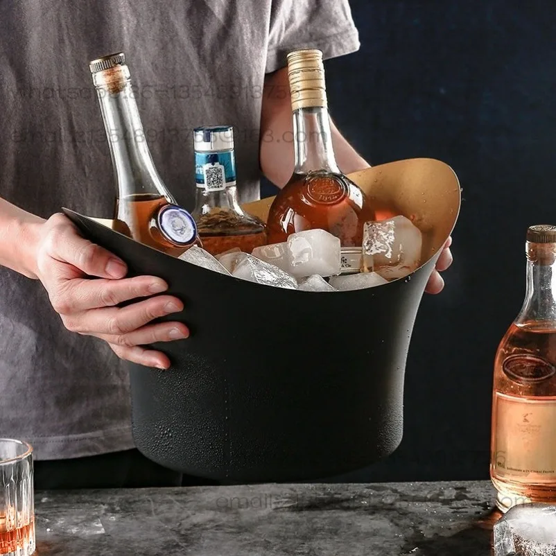 European Stainless Steel Champagne Basin Thickened and Enlarged Ice Bucket Banquet Ice Bucket Bar Ktv Ice Wine Basin