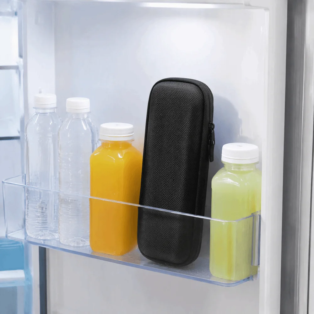 Portable Insulin Vial Storage Box Precut Foam Slot Reusable Insulin Vial Carrying Case Mesh Pocket Peptide Storage Organizer