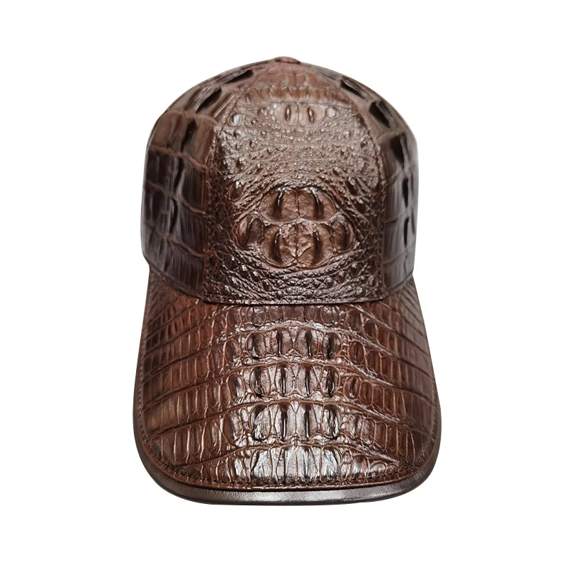 2024 new arrival crocodile skin baseball cap Genuine leather sun hat