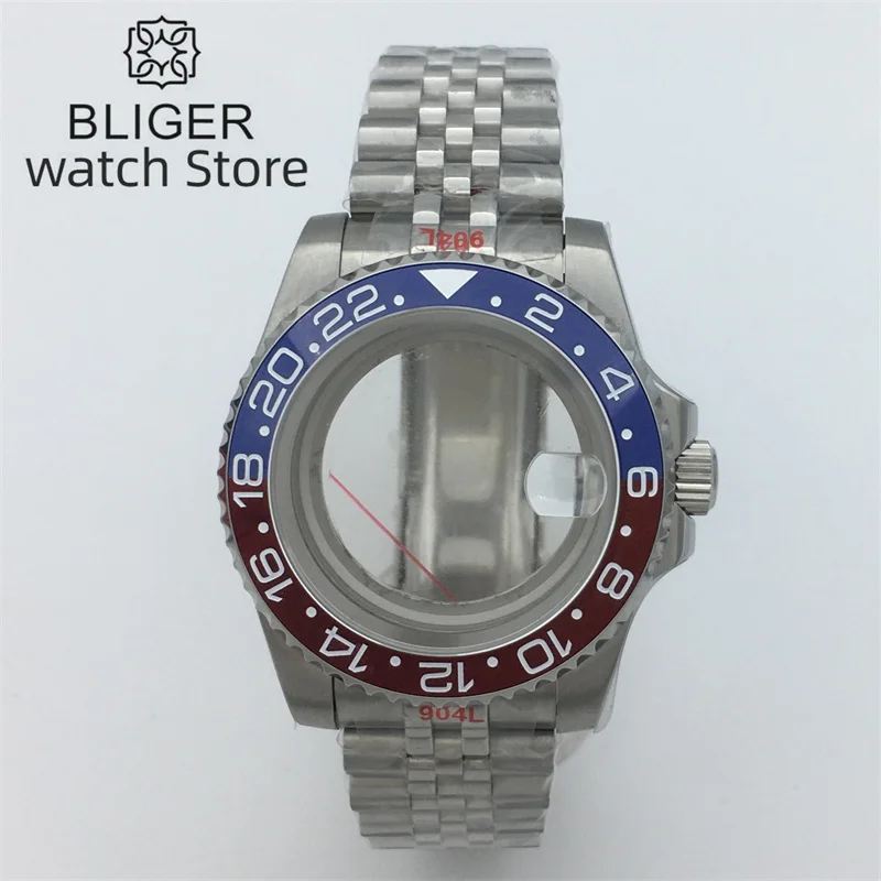 

40mm silver case with NH34 NH35 NH36 ETA2824 2836 PT5000 Miyota8205 8215 MinZHU2813 3804 movement sapphire glass ceramic bezel