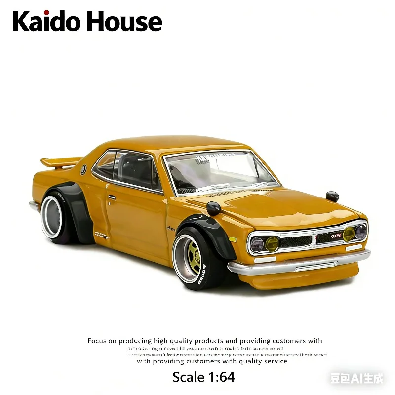

Модель автомобиля Kaido House 1:64 Nissan Skyline Nissan 2000 GT-R KPGC10, имитационная модель из сплава, коллекционная игрушка для мальчиков, предмет для демонстрации.