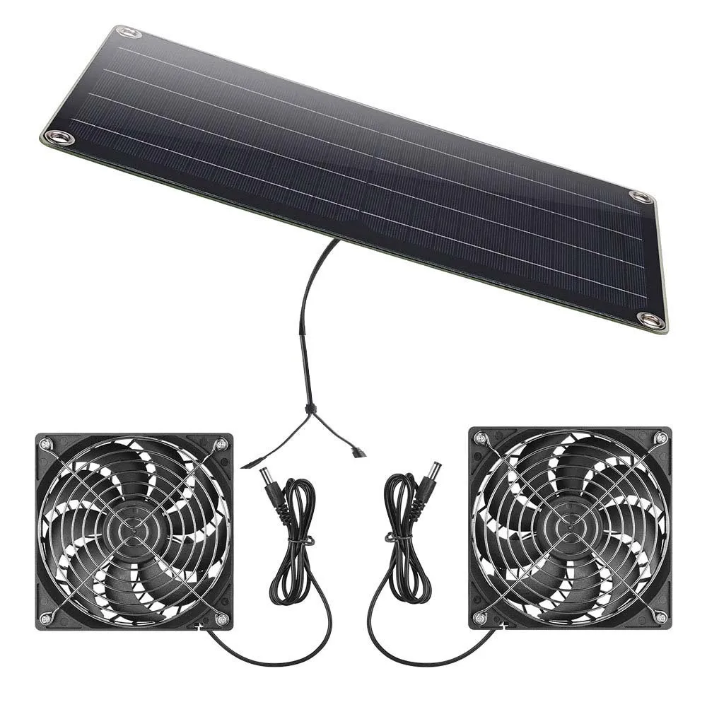 Single Crystal 10W solarFan Attic Exhaust Pet Fan Cross-border Green Fresh Air System Outdoor Portable 12V Ventilation Energy