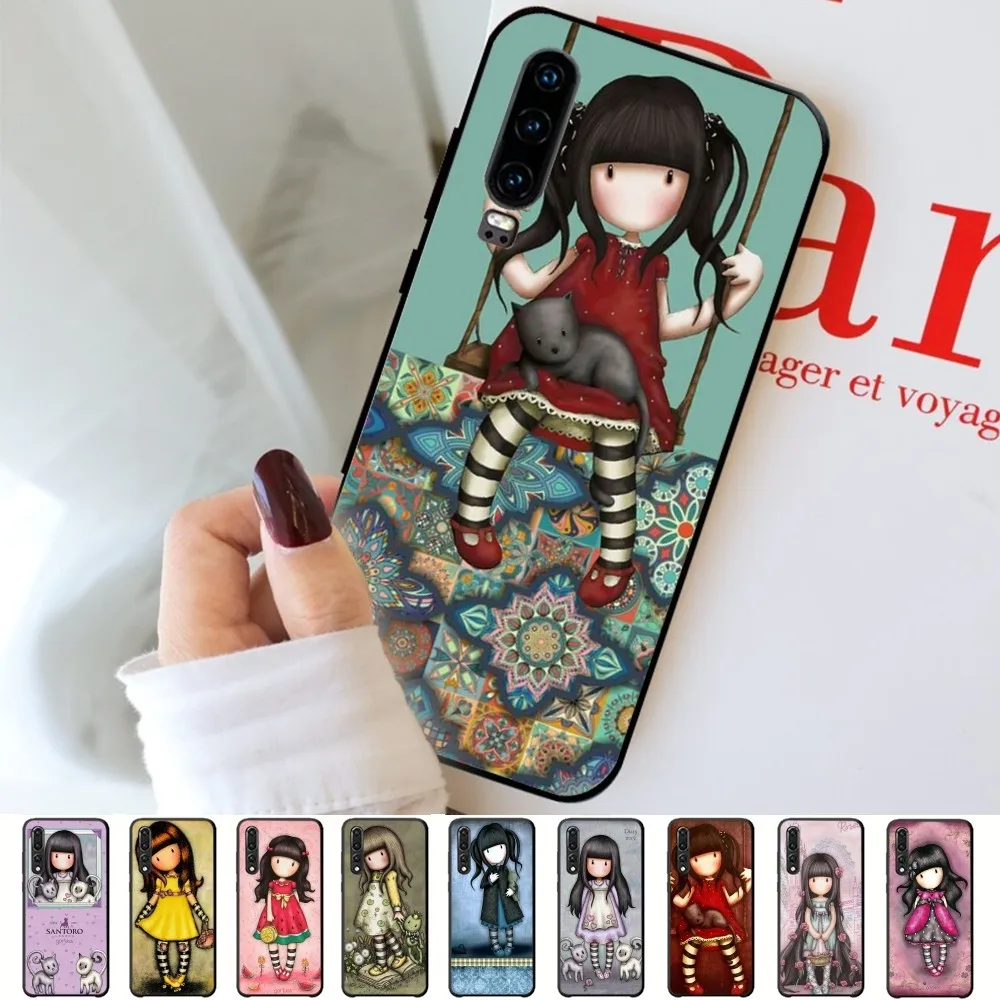 S-Santoro-Gorjuss Cute Cartoon Girl Phone Case For Huawei P 8 9 10 20 30 40 50 Pro Lite Psmart Honor 10 lite 70 Mate 20lite