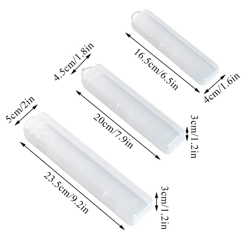 1Pc Makeup Brush Storage Box Transparent Eyebrow Pencil Tableware Chopsticks Plastic Box Organizer with Cover Beauty Tools