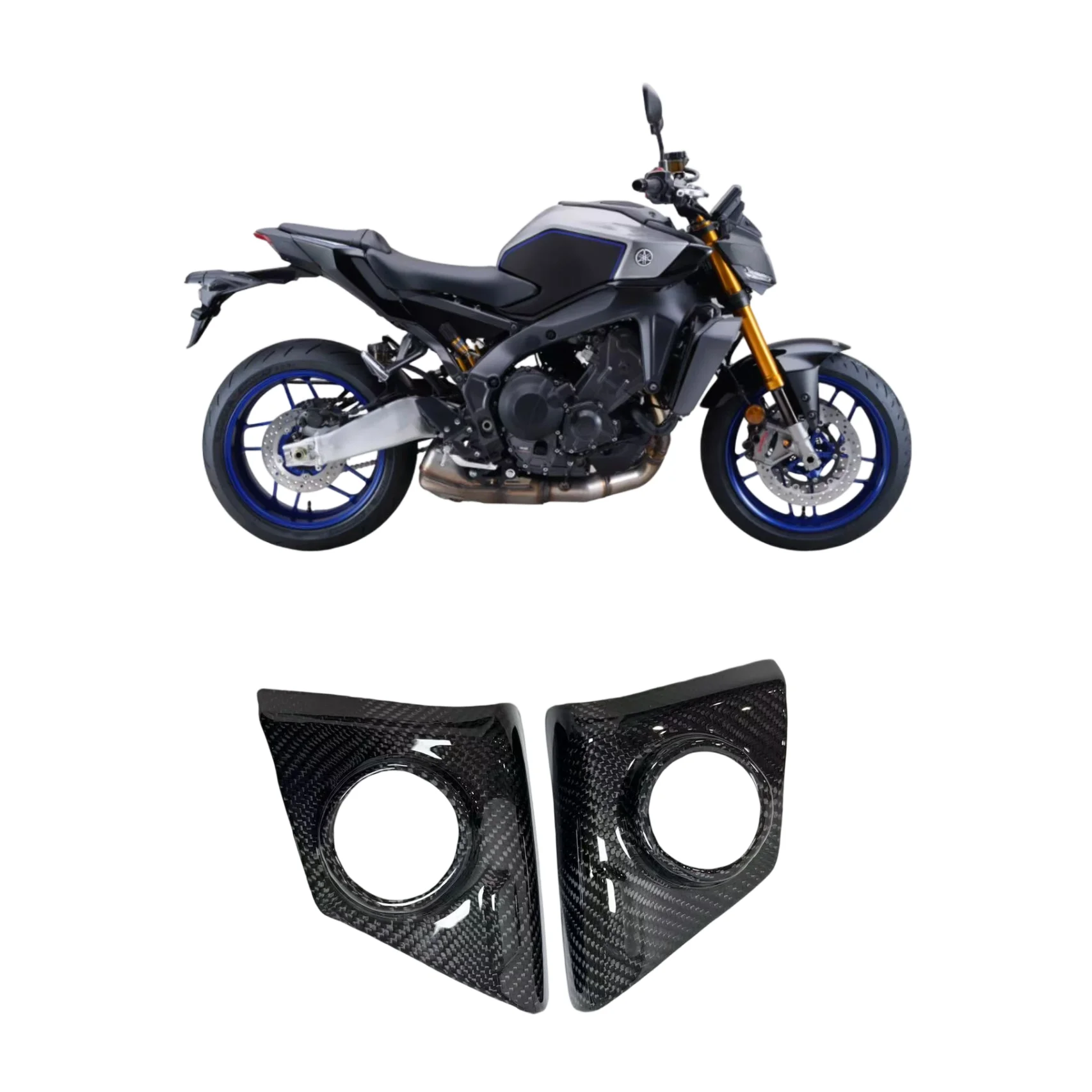 

Motorcycle Carbon Fiber Accessories Fuel Tank Side Cover Protective Cover Compatible with Yamaha MT-09 SP/MT09/Models