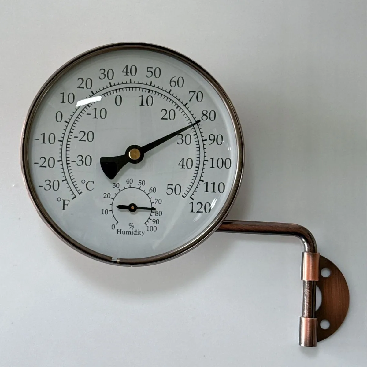 100mm  Antique Bronze Temperature and Humidity Meter Outdoor Courtyard Temperature and Humidity Meter High Quality