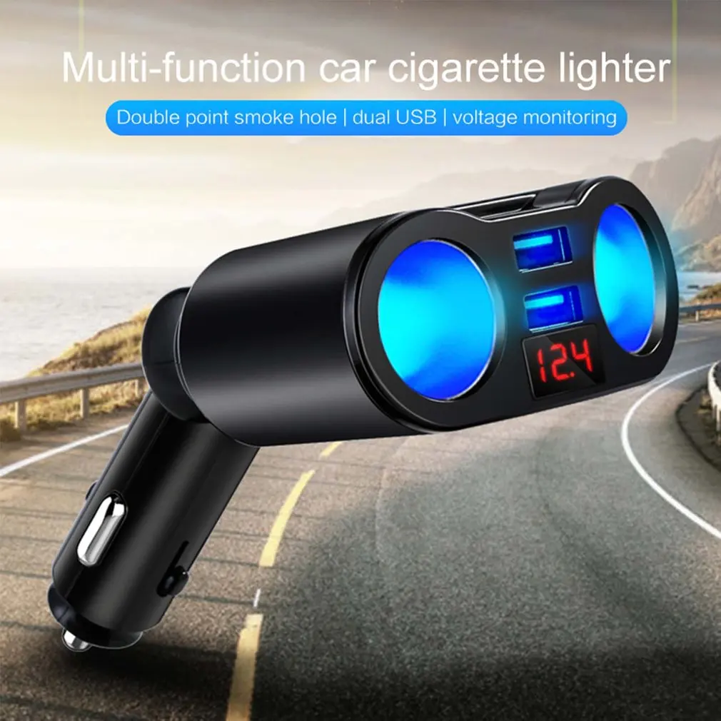 Dual USB Car Charger For Cigarette Lighter Smart Phone USB 3.1A 12V 24V Adapter 15W Phone Charger Digital Display Charging Hot
