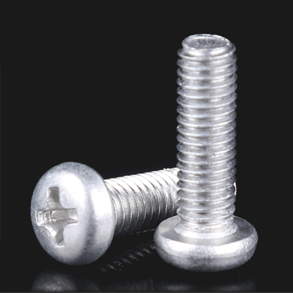 M1.7-M6 Aluminum Alloy PM Screw Round Head Cross Bolt Pan Head Cylindrical Head Machine PHILLIPS Screw