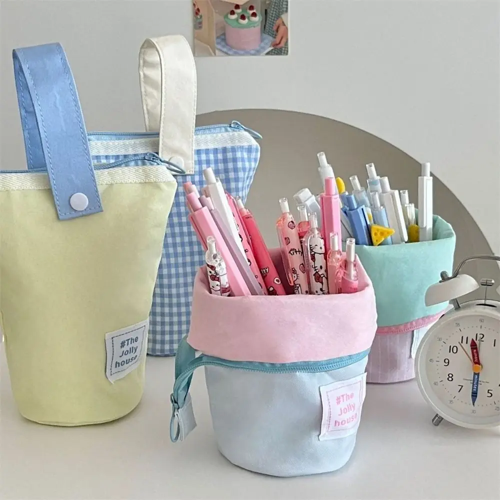 Big Capacity Pencil Case Retractable Pen Holder Pen Storage Bag Simplicity Pen Bag Pencil Punch Back To School