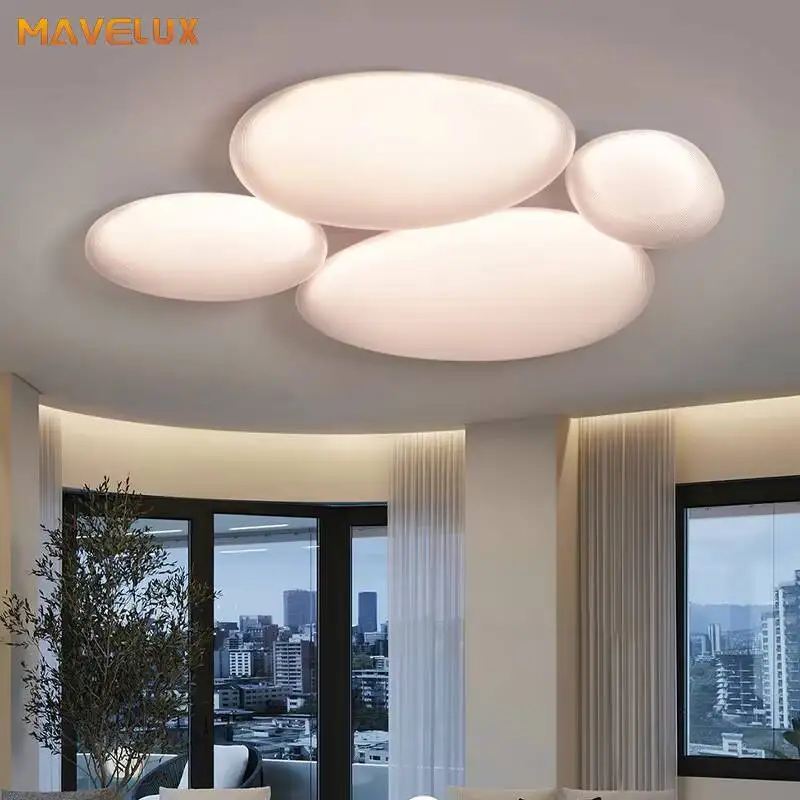 Led Living Room Ceiling Light Creative Cobblestone Children's Room Bedroom Cloud Ceiling Lamp Modern Home Interior Lighting Lamp