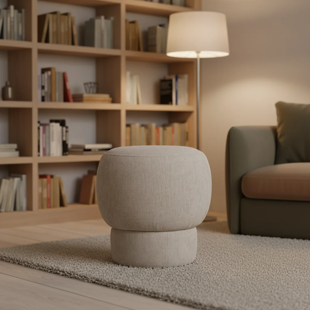 Modern Nordic Design Durable Fabric Stool Soft Comfortable Decoration Living Room Bedroom Hotel Use Small Ottoman Foot Stool