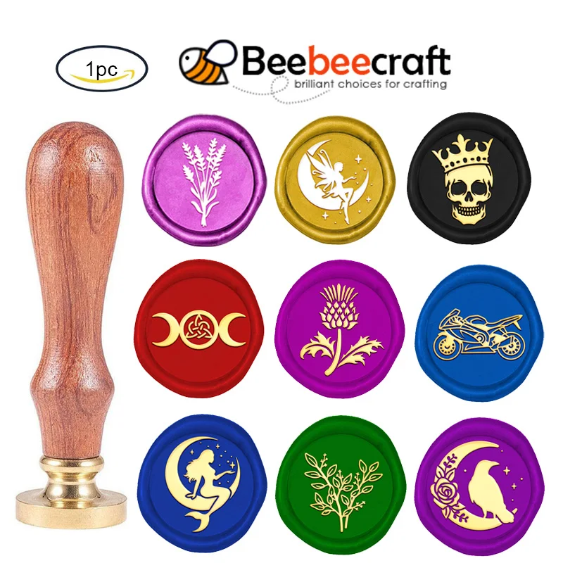 1PC Lavender Wax Seal Stamp Lavender Sealing Wax Stamps 20mm Retro Vintage Removable Brass Stamp Head with Wood Handle solid wood retro barber shop mirror hair salon mirror table wall mounted makeup single side mirror frame hair salon landing tool