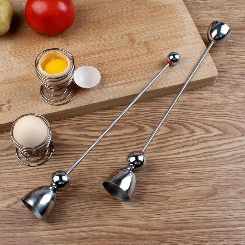 New Boiled Egg Topper Shell Top Cutter Kitchen Gadgets Egg Tools Egg Cracker Separator Stainless Steel Egg Knocker Opener