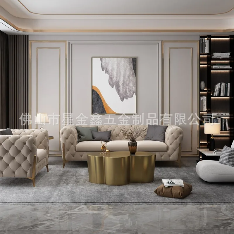 Modern simple light luxury stainless steel special-shaped tree root carving titanium-plated gold mirror coffee table restaurant