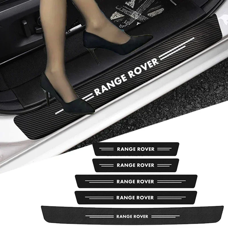 Soglia del davanzale della portiera dell'auto Adesivi in fibra di carbonio per Land Rover Range Rover Sport Auto Protezione della piastra dello scuff Decalcomanie antigraffio
