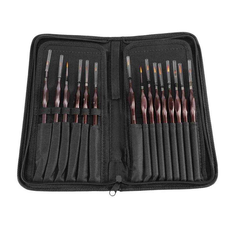 

Detail Paint Brush Set,15Pcs Miniature Painting Brushes Kit,Professional Mini Fine Paint Brushes Set